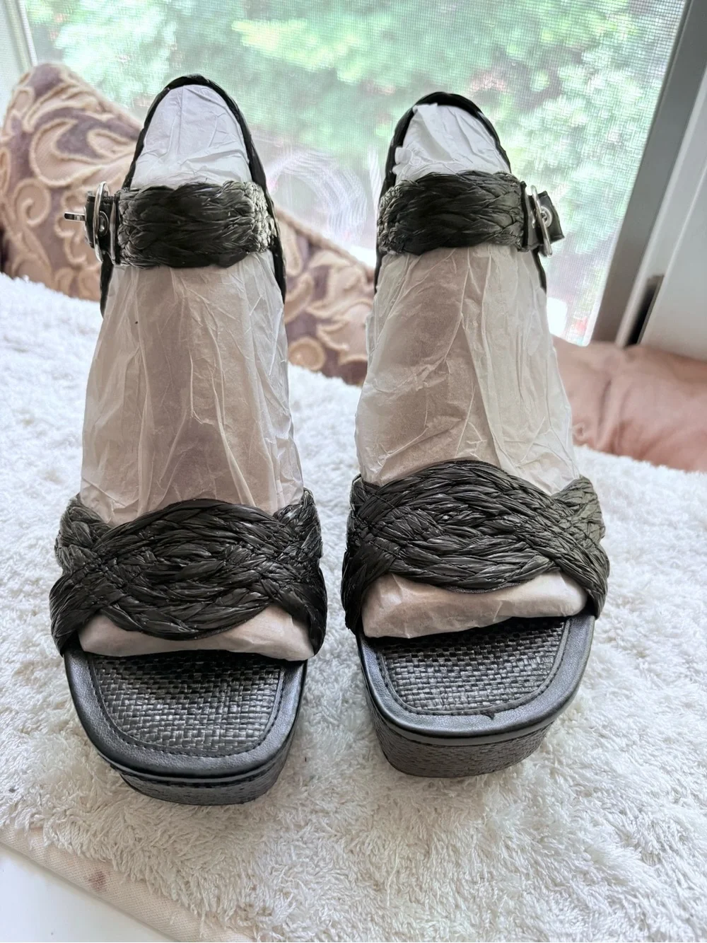 Bandolino Black Braided Platform Sandals